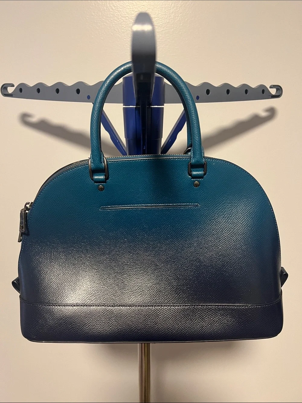 Coach Teal to Blue Ombre Dome Satchel with long strap - Picture 3 of 8